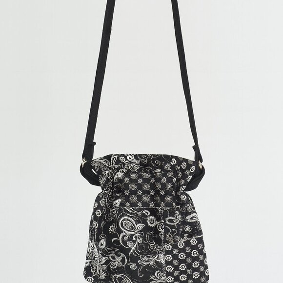 None Handbags - Chic Black & White Patterned Crossbody Bag Small EUC Description